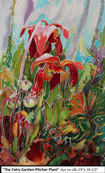 The Fairy Garden-Pitcher Plant, Dye on Silk